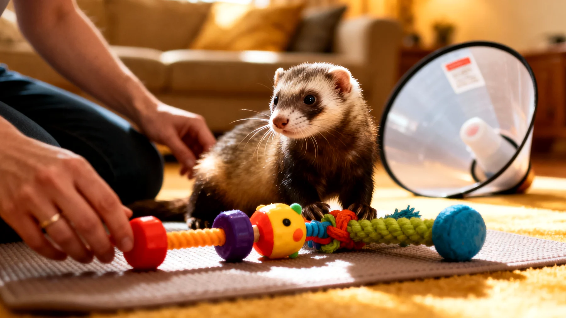 Frettchen benötigen nach der Kastration spezielle Verhaltensübungen und Trainingsansätze, um hormonelle Veränderungen auszugleichen und Verhaltensprobleme wie übermäßige Lethargie oder Gewichtszunahme zu vermeiden"